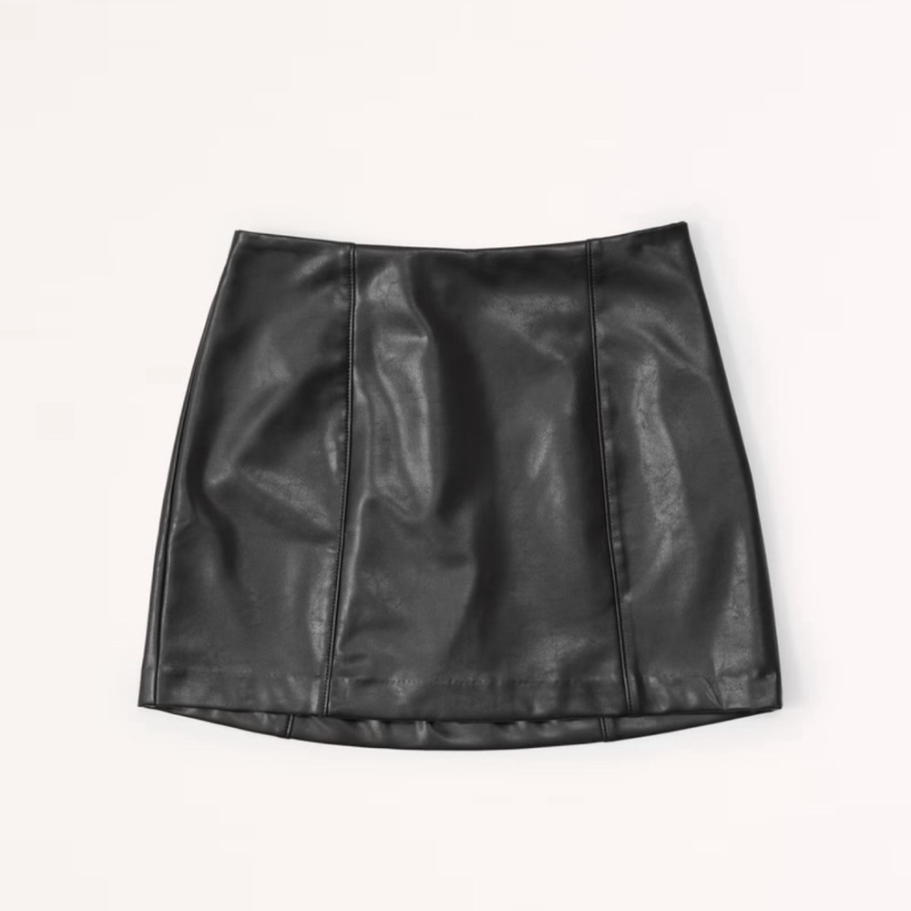 Abercrombie & Fitch Vegan Leather Mini Skort | Leather Going Out Skirt Sz XL